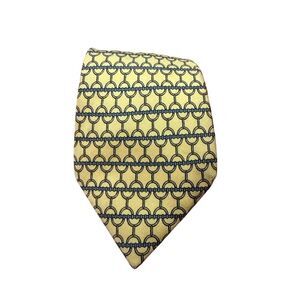 Hermès 100% Silk Tie – Equestrian Print – Luxury Designer Necktie